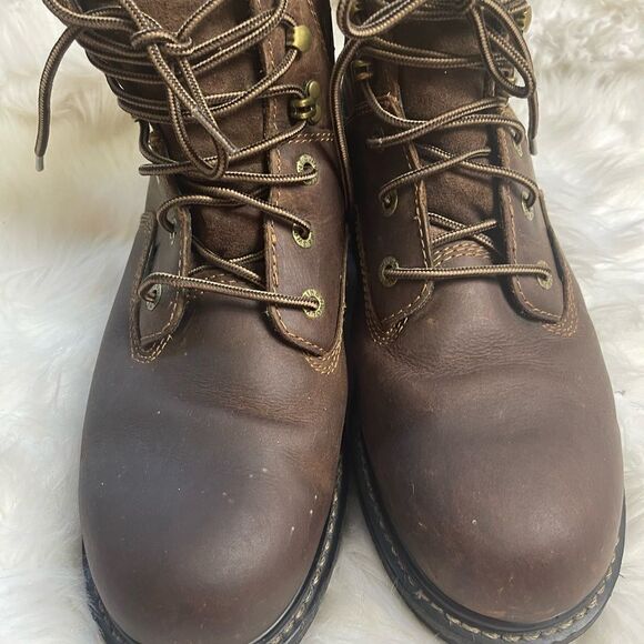 Wolverine Men SZ 12M Leather Brown Boots Work Composite Toe Waterproof  W10104 main image 4